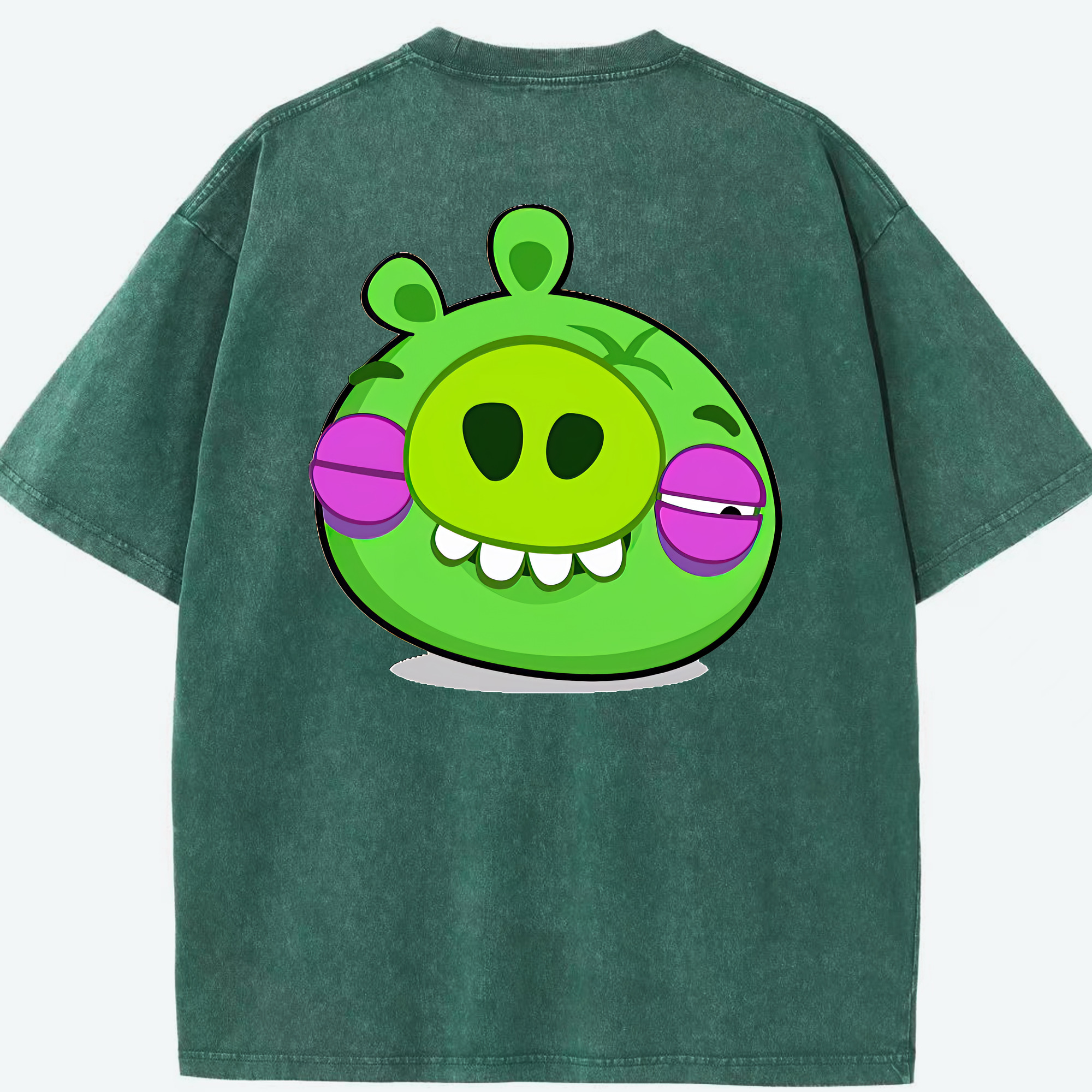 （画像用） Angry Birds アングリーバード 綿100% ヴィンテージ風 半袖Tシャツ（背面プリント）
